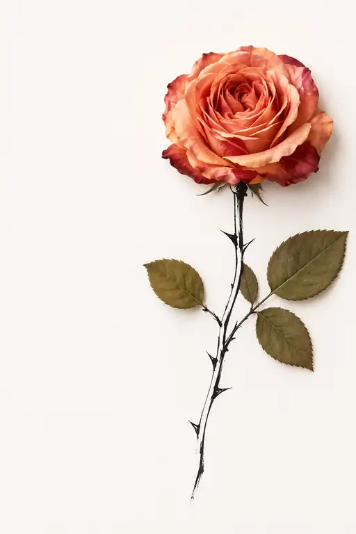 Twilight Poem of a Solitary Amber Rose