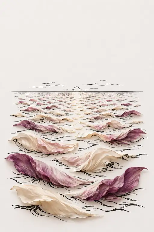 Rolling Waves of Petals Beneath the Sunset Sun