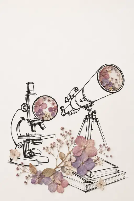小宇宙と大宇宙を覗く花びらのレンズ