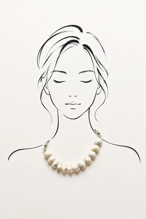 Serene Decollete of Quiet Meditation