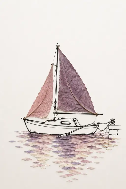 Moored Sailboat Resting on Gentle Ripples