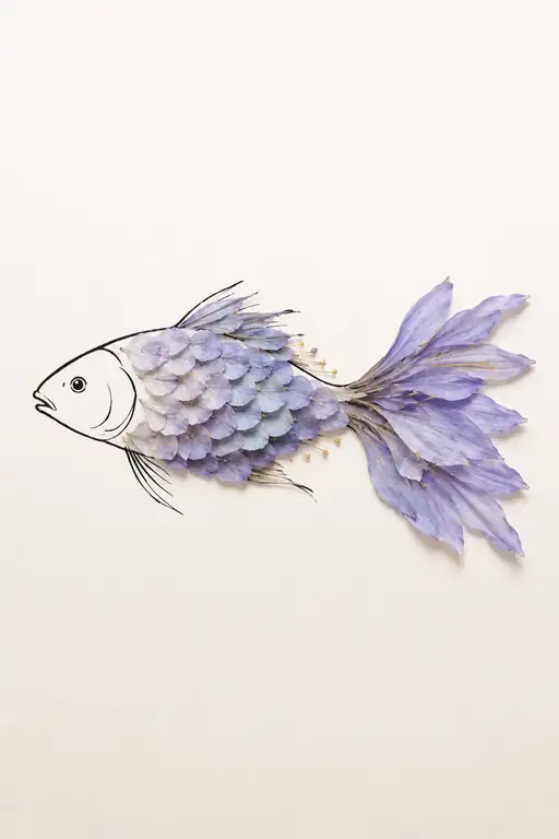 Violet Fin Gliding Through Crystal Depths
