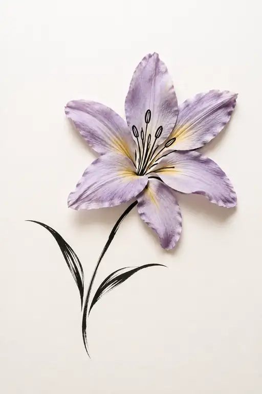 Single Lily Veiled in Lavender Mist