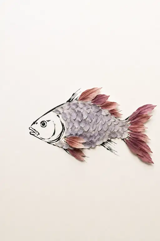 薄紫の鱗を揺らして泳ぐ魚
