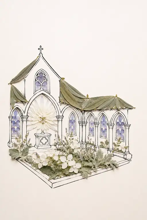 Gothic Chapel Blooming with Prayer