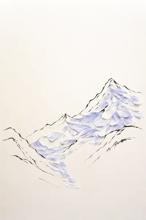 Lavender Snowfields on the High Peaks