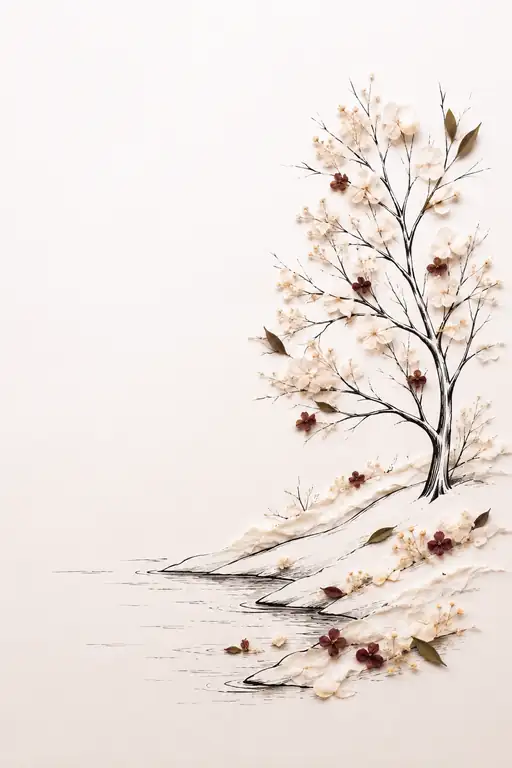 Blooming Blossoms on the Thawing Shore