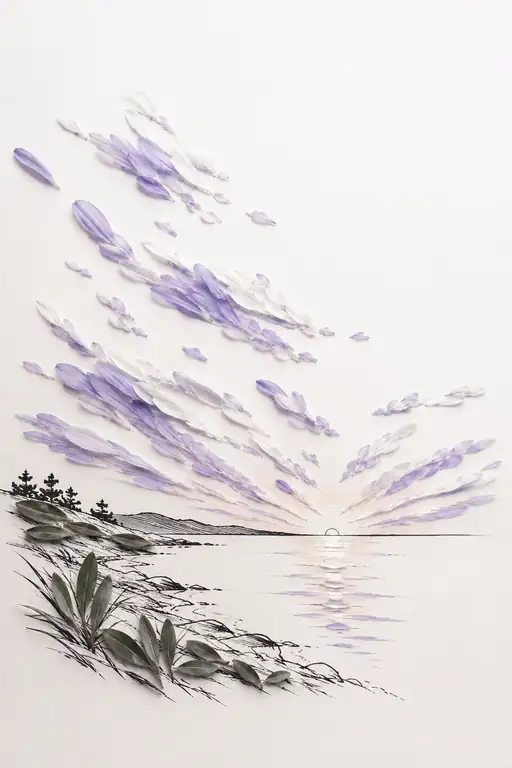 Sunset Glow Fading into Petal Clouds