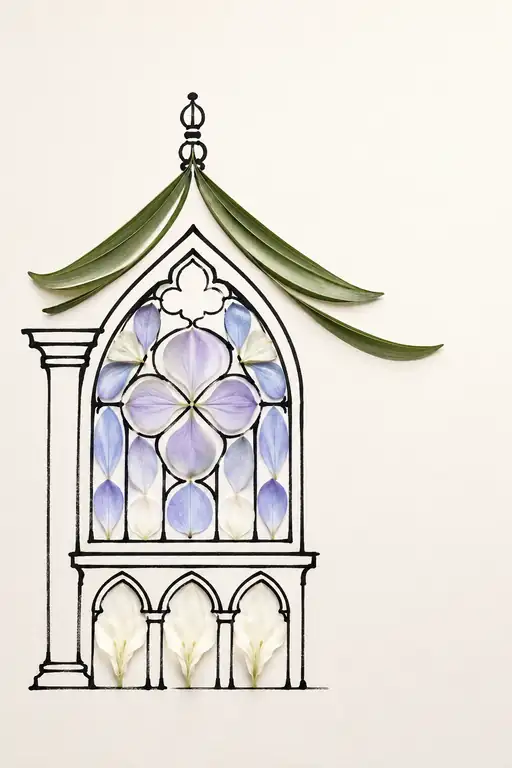 Gothic Rose Window of Translucent Petals