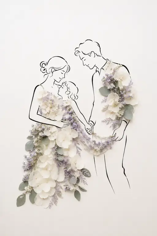 Family Bound by a Garland of Blossoms