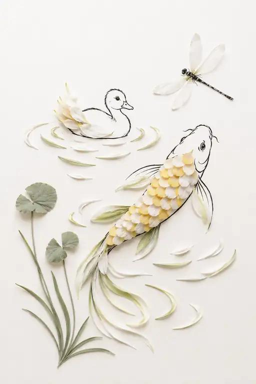 Ripples of the Pale Gold Koi