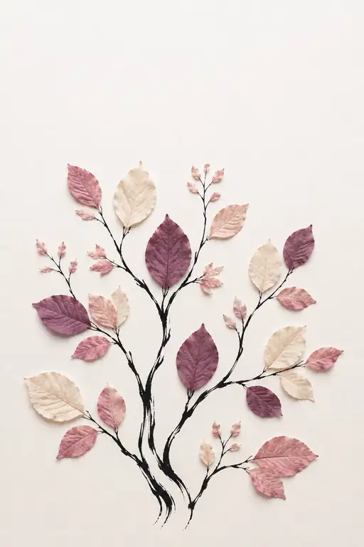 Branching Tones of Rose and Cream