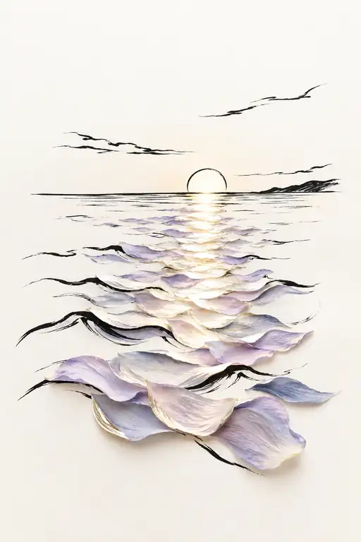 Golden Track Across the Violet Sea