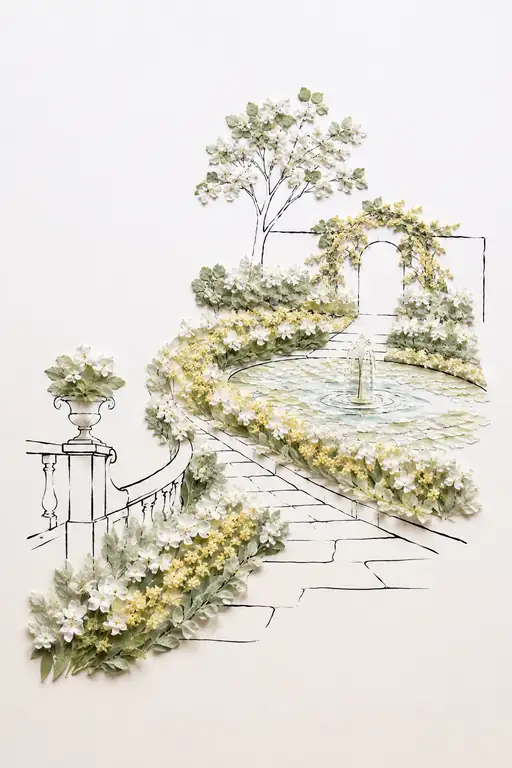 Blossom Terraces of the Sunlit Garden