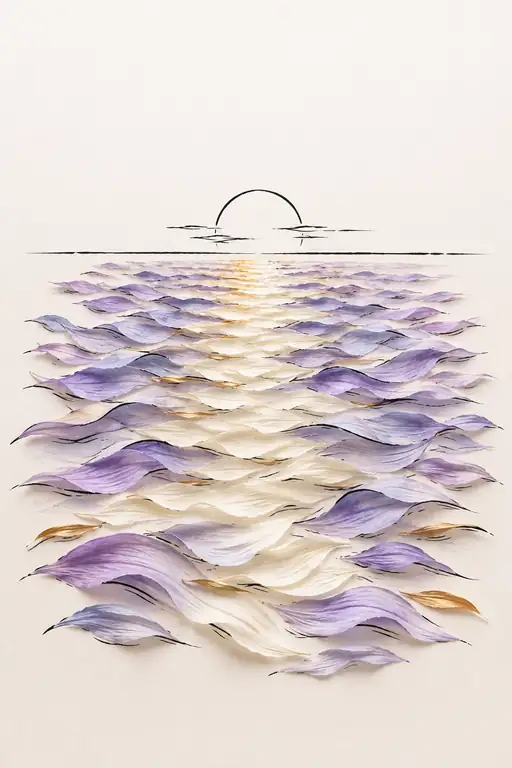 Twilight Waves of Gold and Violet