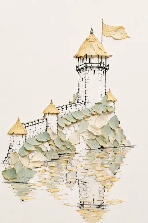 Fortress of Light Guarding the Shimmering Waters