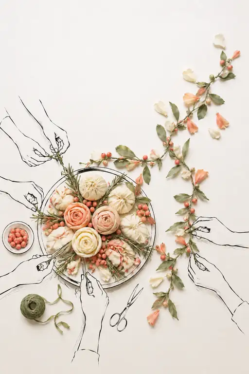 Symphony of Hands Weaving the Garland