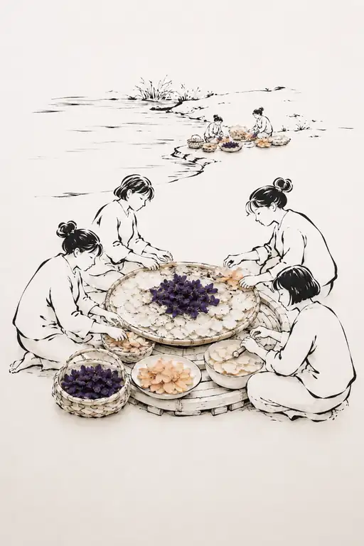 Sifting Fragrant Petals by the Riverbank