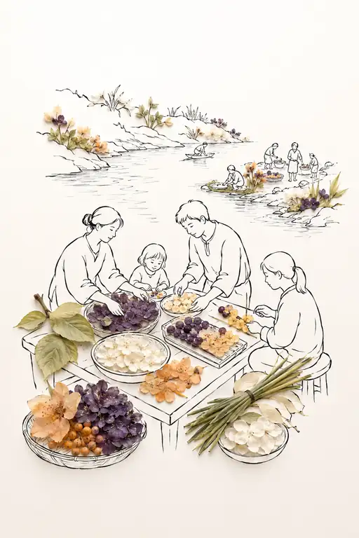 Riverside Gathering of Blossom and Lineage