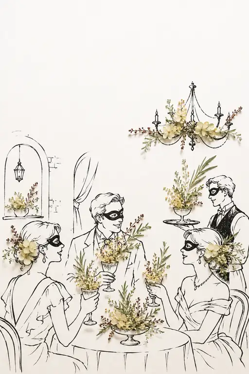Toast of Blossoms Under the Gilded Chandelier