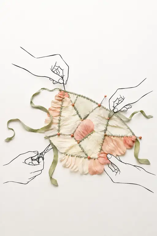 Patchwork of Petals Sewn by Four Hands
