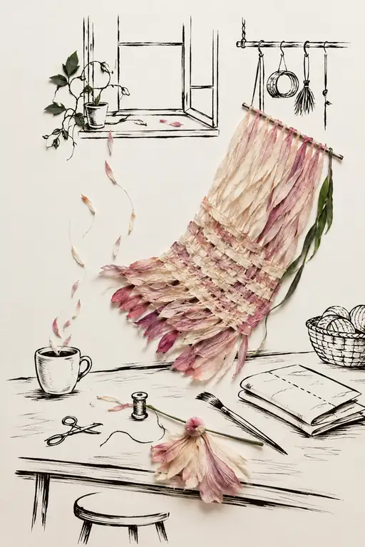 Tapestry of Petals in the Quiet Studio