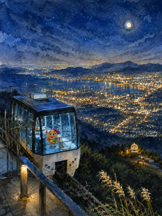 Quiet Gaze from the Midnight Tram