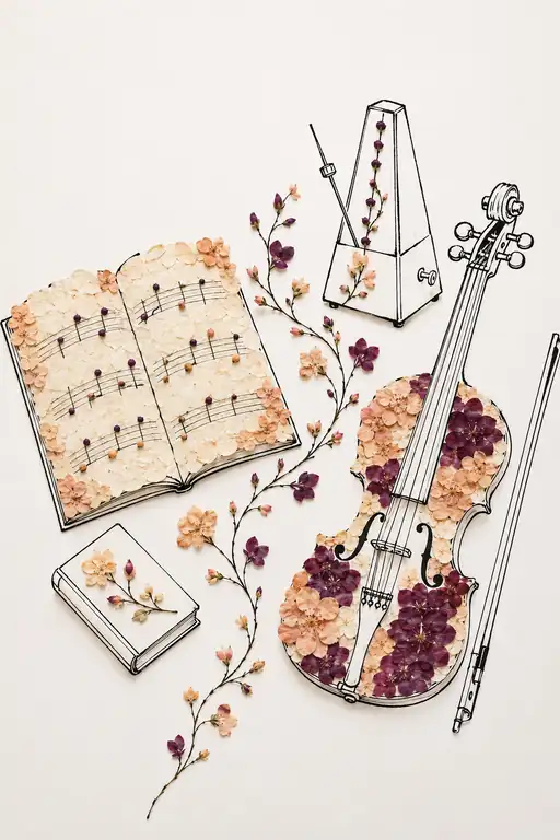 Violin of Petals and the Metronome of Beats