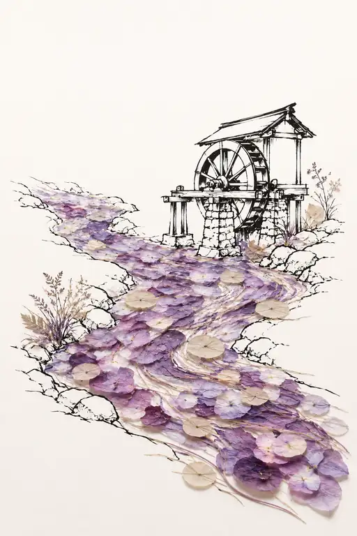 Wheel Turning by the Violet Stream