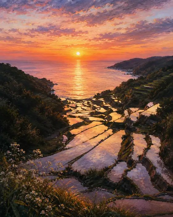 Twilight Mosaic Over the Coast