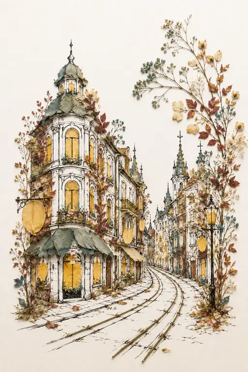 Autumn Nocturne Along the Tramline