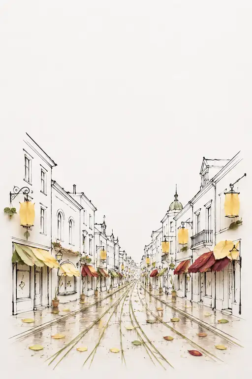 Autumn Rain on the Avenue
