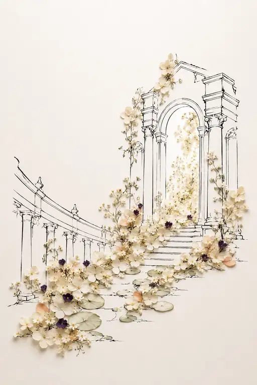 Stairway of Blossoms to the Ancient Arch