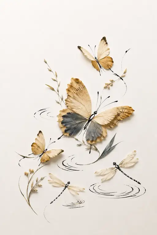 Dance of Wings Above Rippling Water