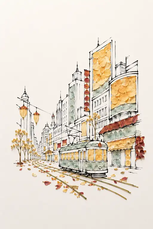 Autumn Transit Along the Golden Boulevard