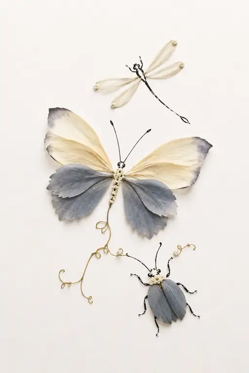 Wings of Petals and Leaf Shells