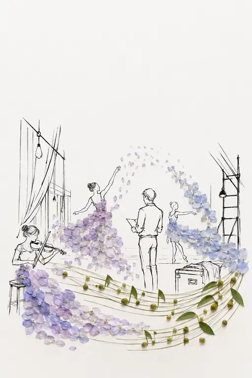 紫陽花の花衣で舞う舞台稽古