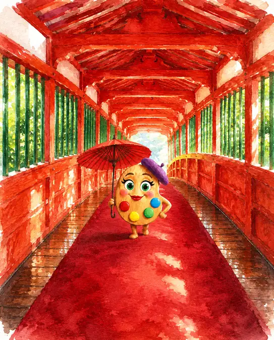 Palettina's Journey Across the Red Bridge
