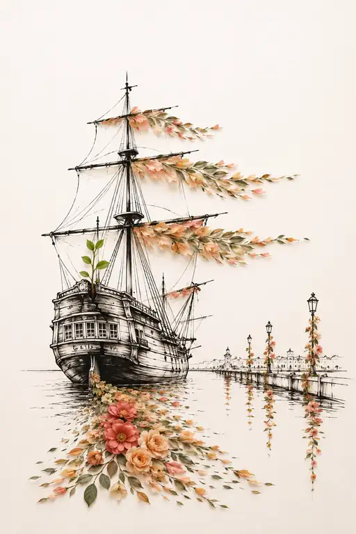The Living Galleon in Blooming Rigging