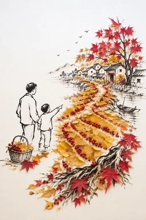 Returning to the Hearth in Golden Autumn