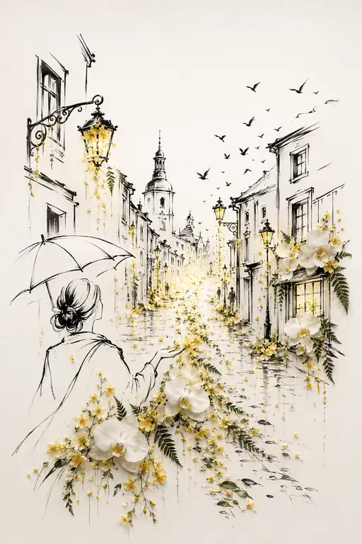 Stepping into the Golden Streetlamp Glow