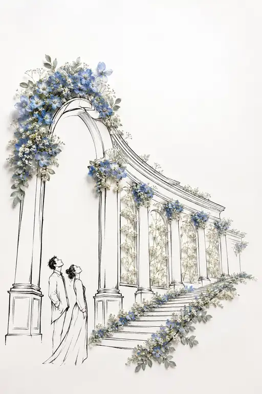 Arch of Blue Vows in the Grand Colonnade