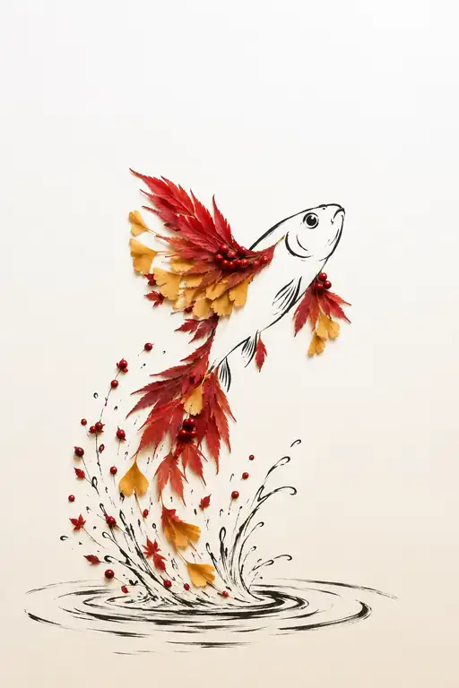 The Autumn Leap Across the Rippling Stream