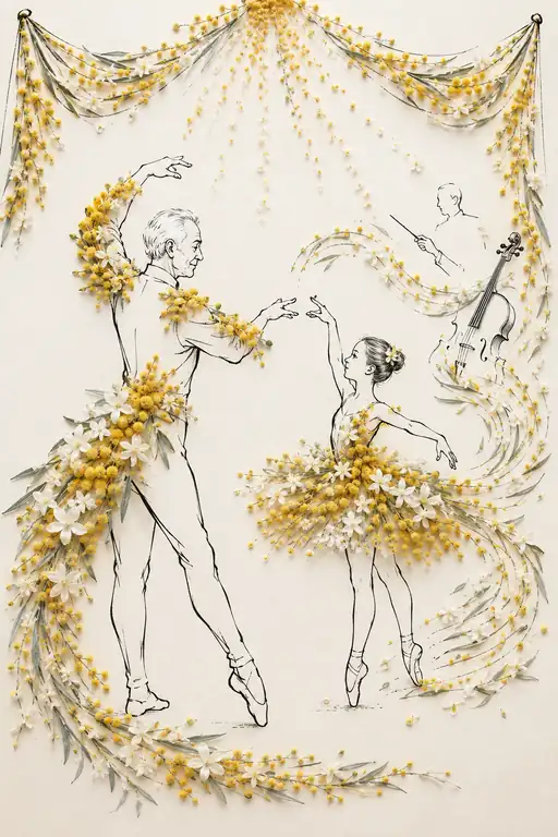 Pas de Deux Beneath Golden Garlands