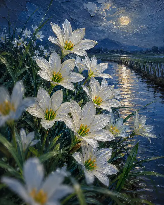 Nocturne by the Moonlit Waterway