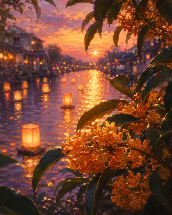 茜さす運河、灯籠の夕べ