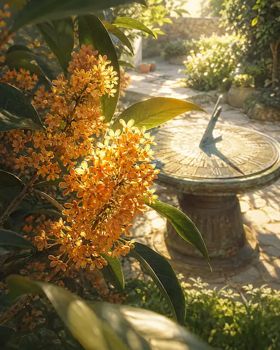 The Sundial and the Autumn Bloom