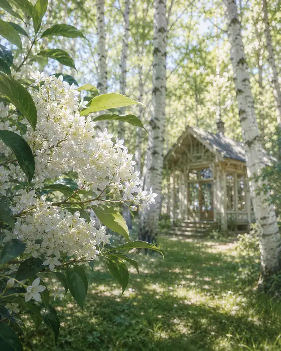The Birch Gazebo and the White Canopy