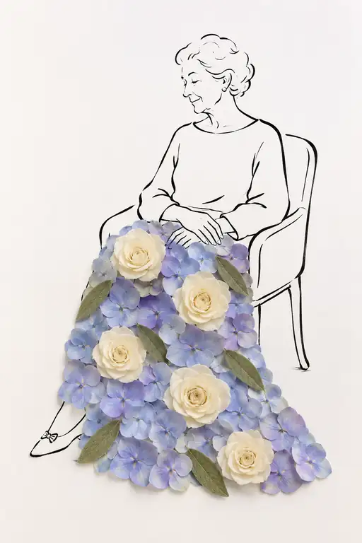 穏やかな刻を紡ぐ紫陽花のスカート