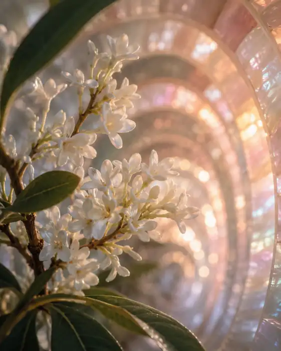 The Pearlescent Vault and Silver Blossoms